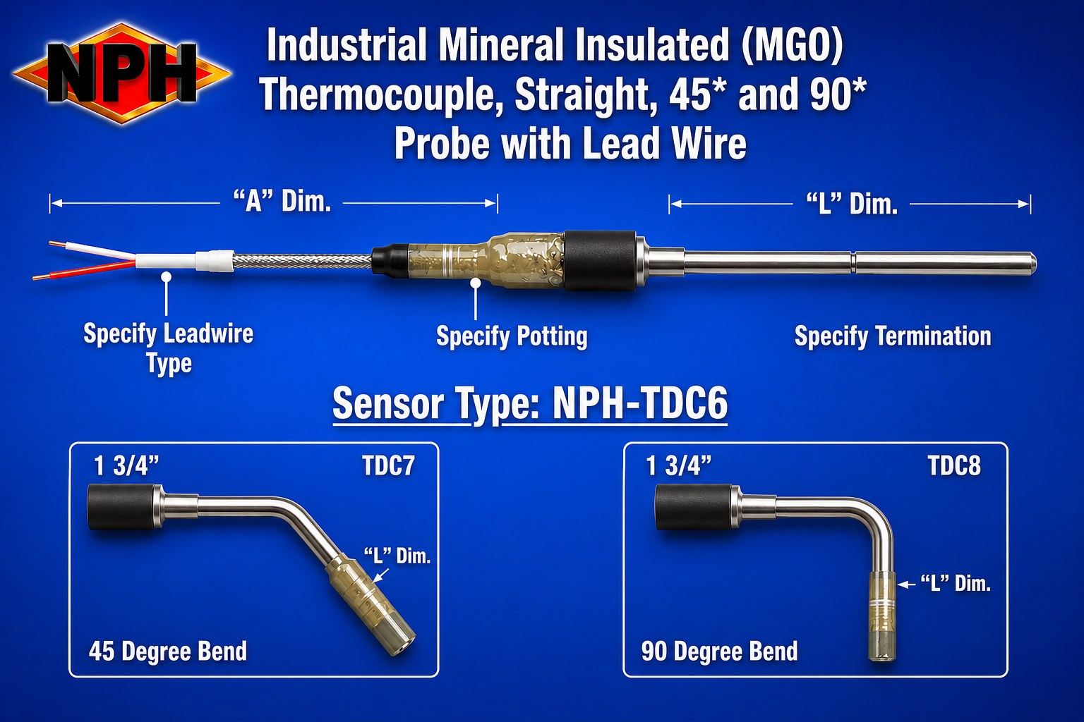Industrial MGO Thermocouple TDC6